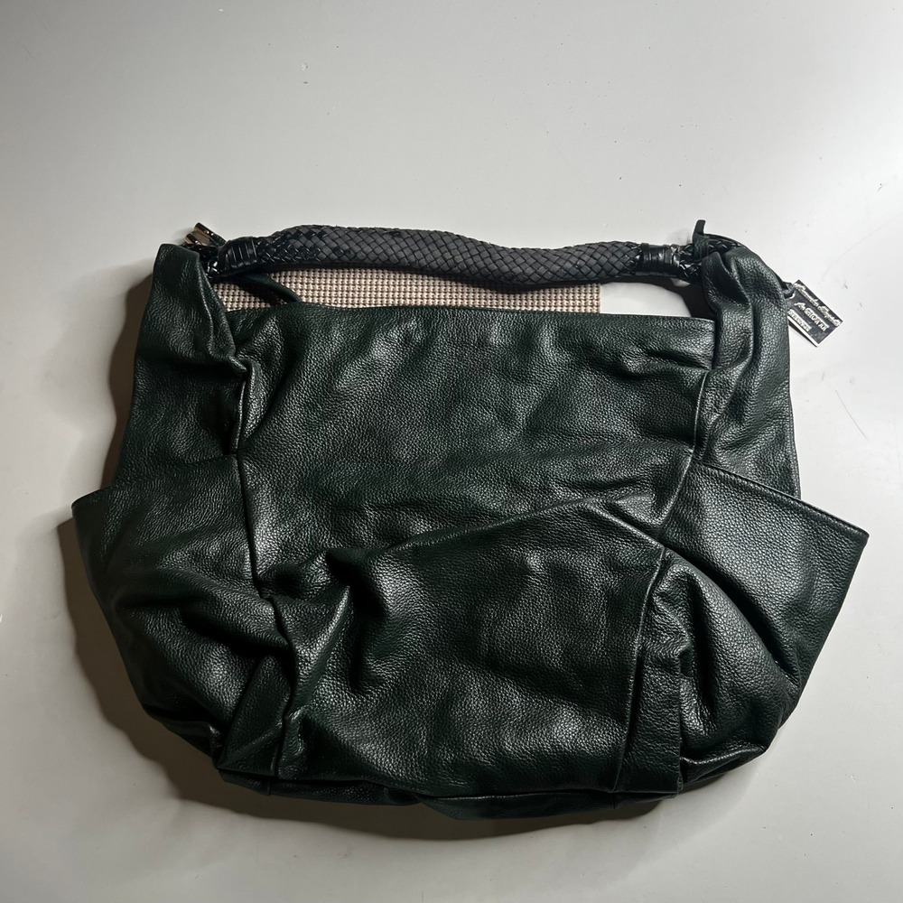 Bottega Giotti Alessandra Biagiotti Green Leather Hobo Bag Made in Italy Large